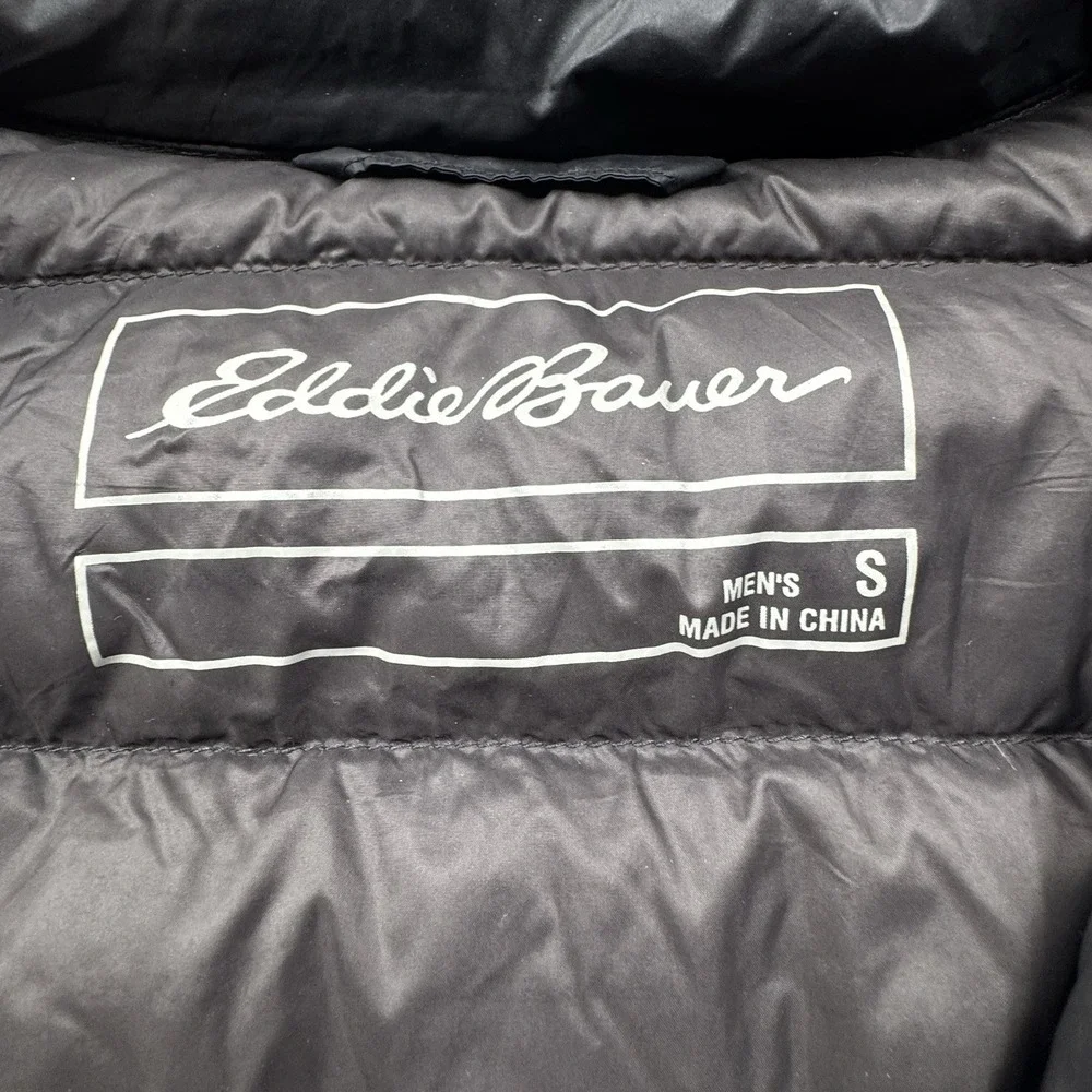 Eddie Bauer Mens S CirrusLite 650 Down Insulation Packable Jacket Black Zip Pock